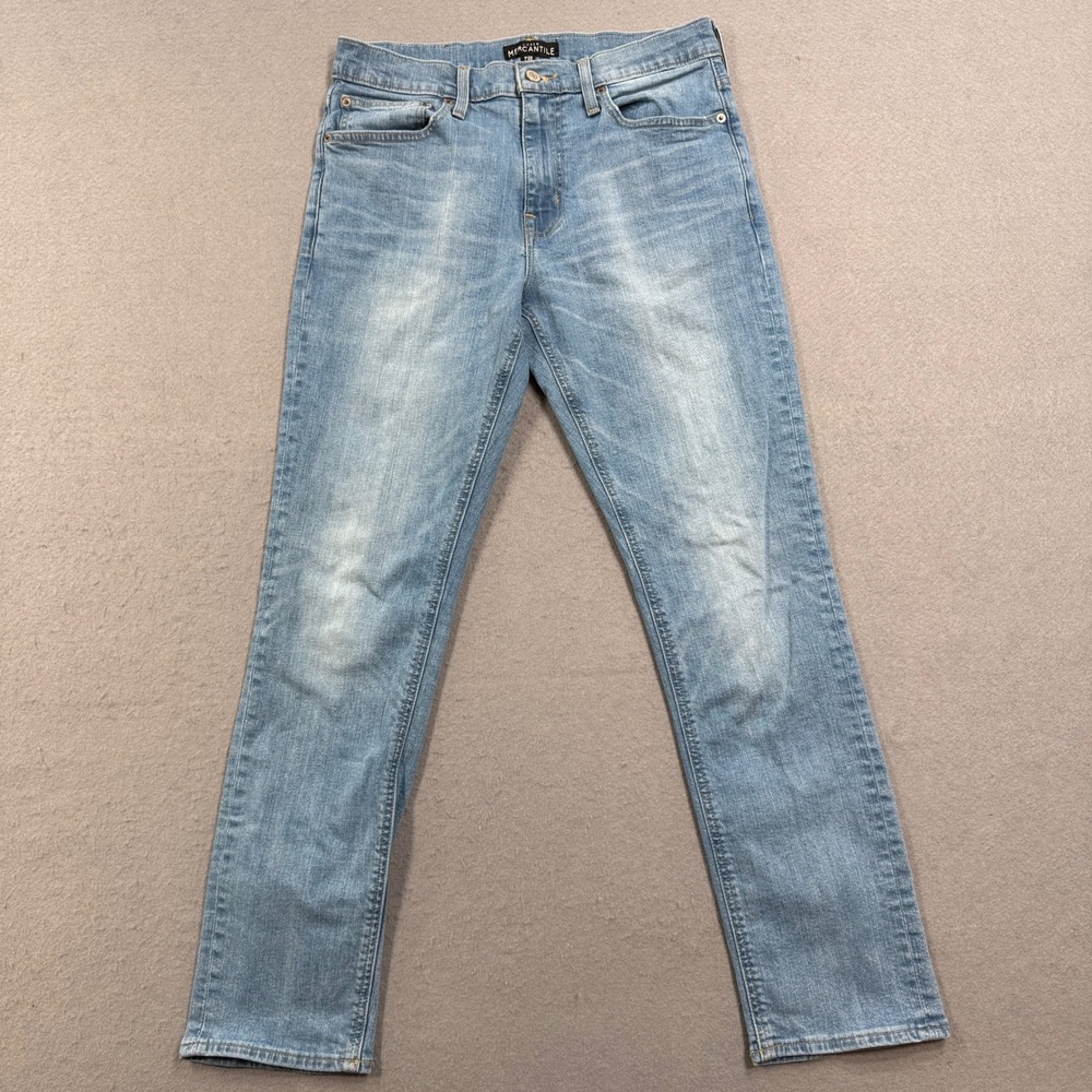 J.Crew Mercantile Jeans Men's 30x30 Blue Light Wash Straight High Rise Whiskered
